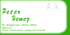 peter hencz business card